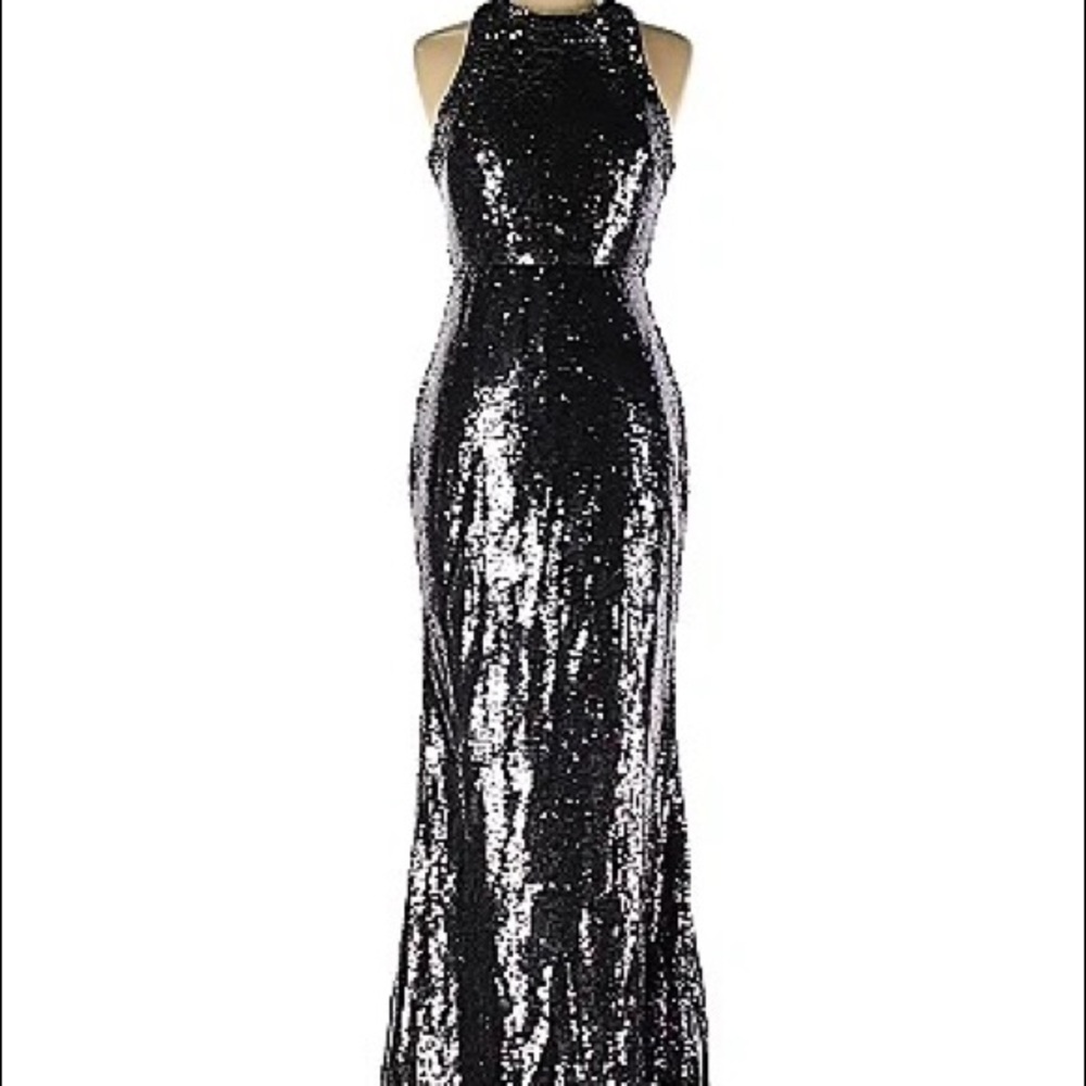 Long, sequined cocktail dress